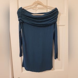 Teal off the shoulder sweater